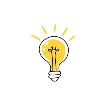 Hand drawn light bulb. Idea simbol. inspiration concept Stock Illustration