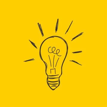 Hand drawn light bulb Stock Illustration