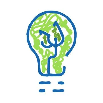 Hand drawn light bulb representing creativity and solution Stock Illustration