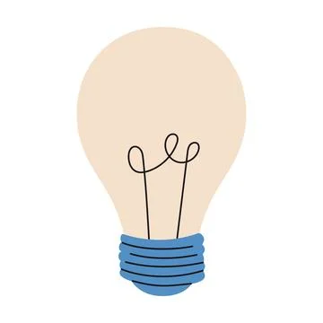 Hand drawn light bulb. Vector illustration Illustrazione stock