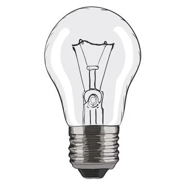 Hand-drawn light bulb on white background. EPS8 vector Stock Illustration