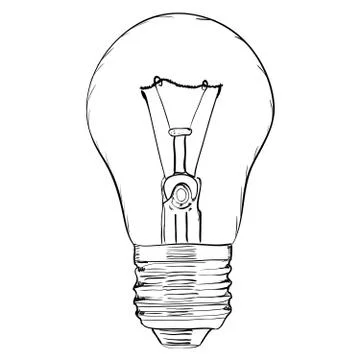 Hand-drawn light bulb on white background. EPS8 vector Stock Illustration