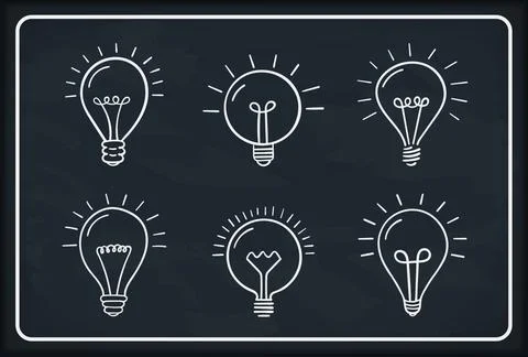 Hand Drawn Lightbulbs Stock Illustration