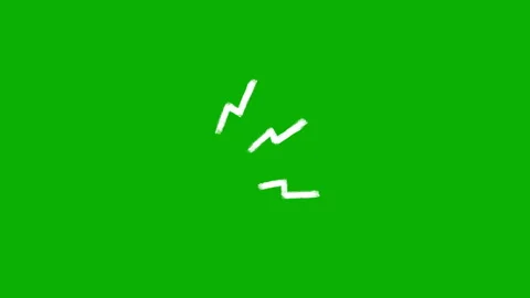 Hand Drawn Lightning Accent Animation on Green Screen Stock Footage 341677656