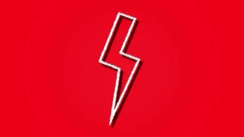 Hand Drawn Lightning Bolt Doodle Icon Sketch Style 4K Motion Graphics Stock Footage 341503665