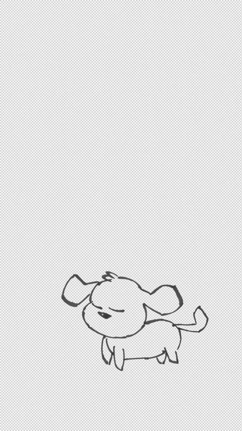 Hand drawn line art 2D animation of a cute puppy jogging. Stock Footage 346286467