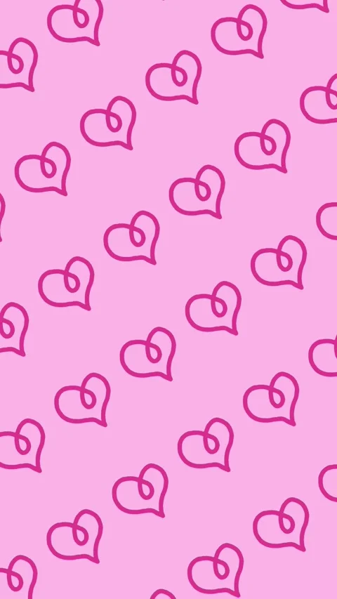 Hand-drawn line art pink heart seamless pattern background animation Stock Footage 340863280