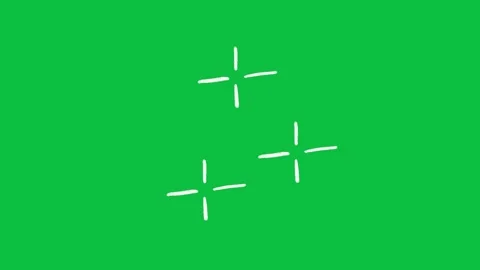 Hand Drawn Line Art Simple Sparkle Stars Green Screen Stock Footage 343078200