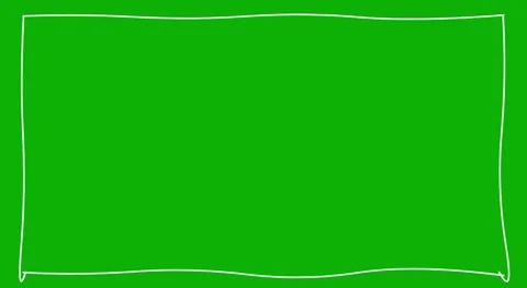 Hand Drawn Line Border Frame Overlay on Green Screen Stock Footage 334615871