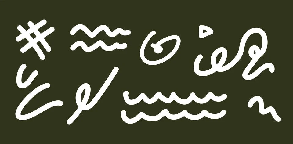 Hand-Drawn Line Decor Set | Vector for Cute and Modern Designs Stock-Illustration
