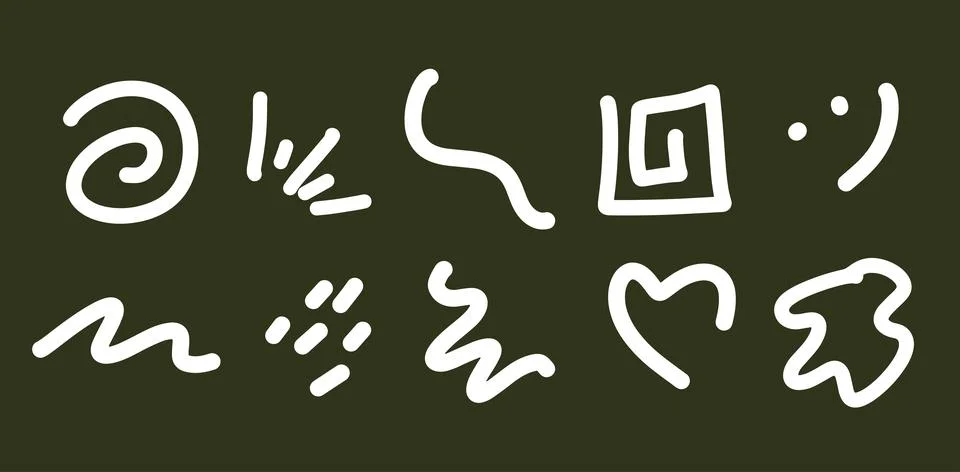 Hand-Drawn Line Decor Set | Vector for Cute and Modern Designs Stock-Illustration