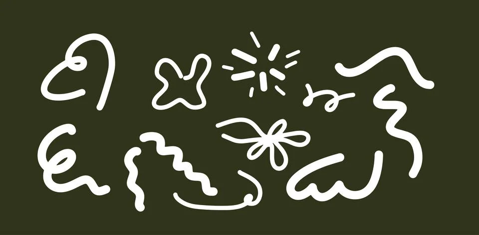 Hand-Drawn Line Decor Set | Vector for Cute and Modern Designs Illustrazione stock