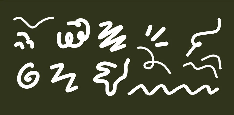 Hand-Drawn Line Decor Set | Vector for Cute and Modern Designs Stock Illustration