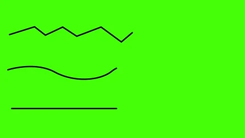 Hand Drawn Line Graph Elements on Green Screen Seamless Loop Animation Stock-Footage 341601647