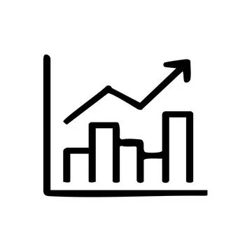 Hand-Drawn Line Graph Icon Stock Illustration