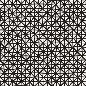 Hand Drawn Line Lattice. Vector Seamless Black and White Pattern Illustrazione stock