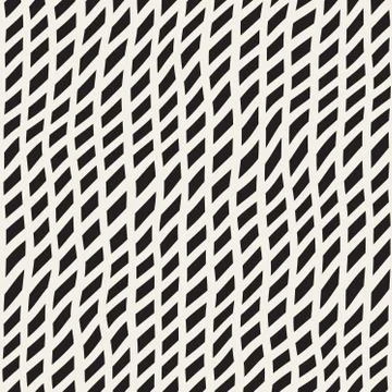 Hand Drawn Line Lattice. Vector Seamless Black and White Pattern イラスト素材
