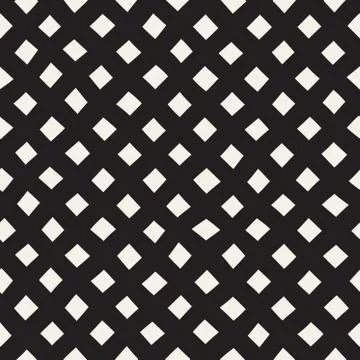 Hand Drawn Line Lattice. Vector Seamless Black and White Pattern. Illustrazione stock
