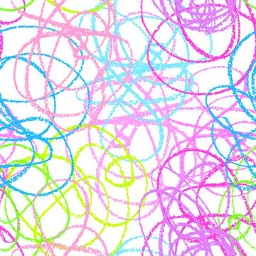 Hand drawn line seamless pattern. Doodle design element. Stock Illustration