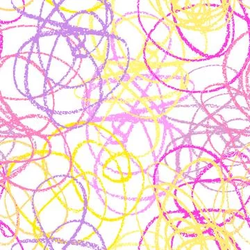 Hand drawn line seamless pattern. Doodle design element. Stock Illustration