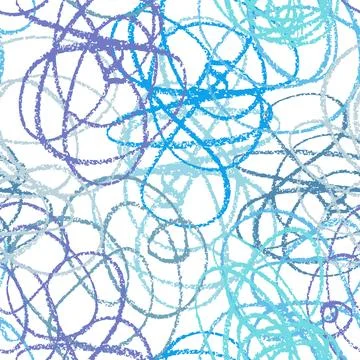 Hand drawn line seamless pattern. Doodle design element. Stock Illustration