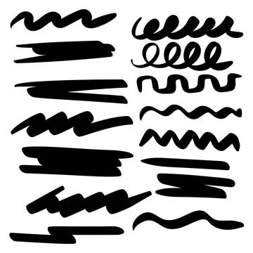 Hand drawn line set Doodle elements Illustrazione stock