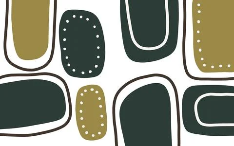 Hand-drawn linear abstract design elements. Pattern from lines and dots. イラスト素材