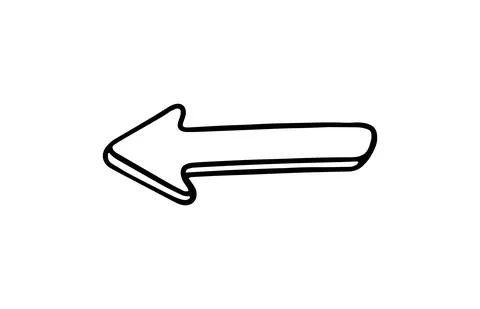 Hand drawn linear arrow for infographic design, vector illustration isolated on 库存插图