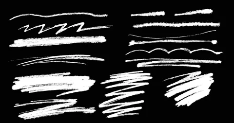 Hand Drawn Lines and Scribbles Elements, Highlighter, Doodle for selecting text. Video stock 233404139