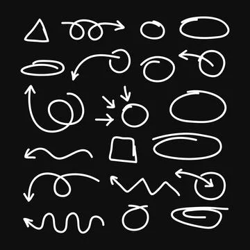 Hand drawn lines circle and arrows collections. Vector illustration 스톡 일러스트