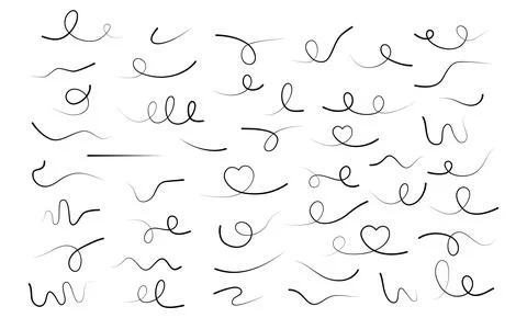 Hand drawn lines collection. Illustrazione stock