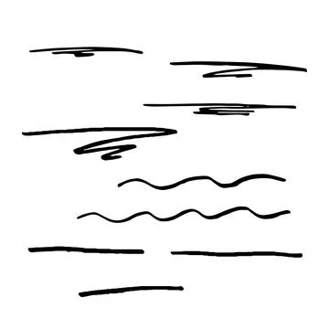 Hand drawn lines doodle. Scribbles lines set Stock Illustration