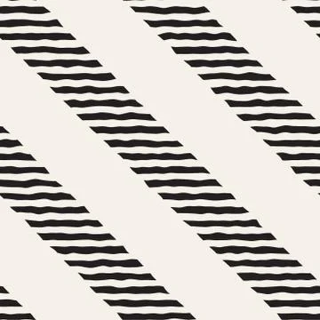 Hand drawn lines seamless pattern. Abstract geometric tiling background Stock Illustration