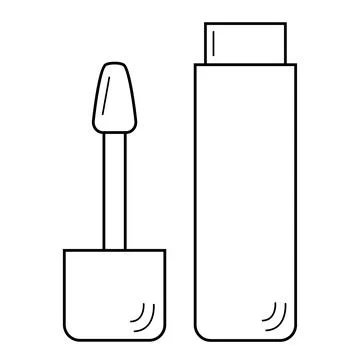 Hand drawn lip gloss. A tool for applying cosmetics. Stock Illustration