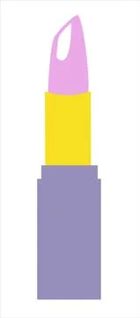 Hand-Drawn lipstick. Flat vector illustration. Make up Stock Illustration