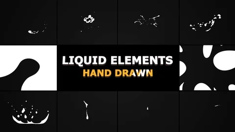 Hand Drawn Liquid Elements And Transitions 스톡 After Effects