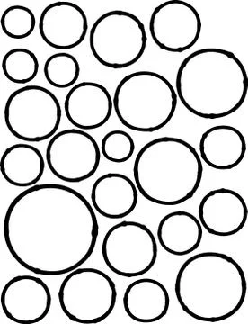 Hand-drawn liquid line circle shapes over white Stock Illustration