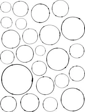 Hand-drawn liquid line circle shapes over white Stock Illustration