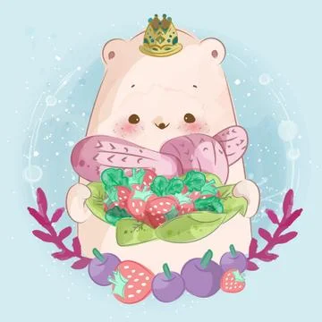 Hand drawn a little bear. Vector illustration Stock Illustration