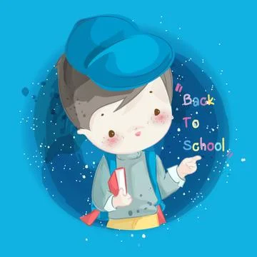 Hand drawn a little boy. Vector illustration Stock Illustration