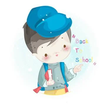 Hand drawn a little boy. Vector illustration Stock Illustration