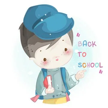 Hand drawn a little boy. Vector illustration Stock Illustration
