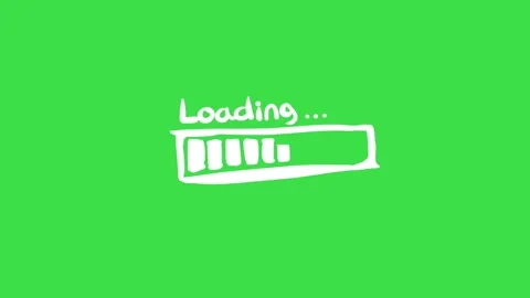 Hand drawn loading bar animation with progress status on green screen background Stock Footage 329905414