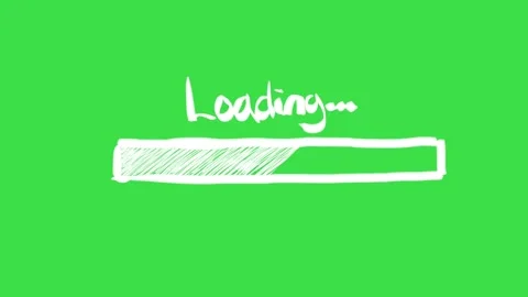 Hand drawn loading bar with diagonal hatch fill animation on green screen Stock Footage 329905412