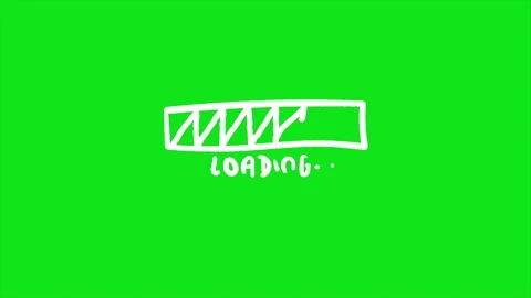 Hand drawn Loading bar looping animation on green background Stock Footage 340084369