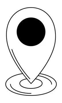 Hand drawn location icon. Geolocation designation for the navigator. Outline Stock Illustration