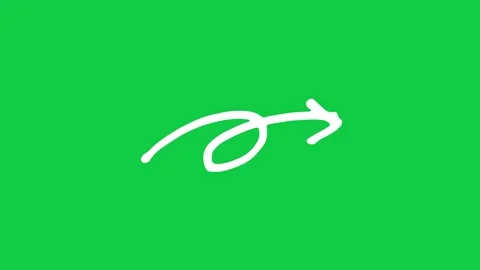 Hand drawn loop arrow drawing itself on green screen Vídeo Stock 348305469