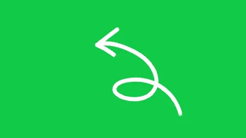Hand Drawn Loop Back Arrow Left 2D Animation on Green Screen Stockbeeldmateriaal 336578914