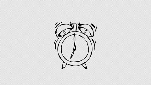 Hand Drawn Looping Alarm Clock Animation with Alpha Channel Video stock 347189547