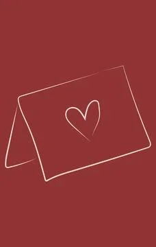 Hand Drawn Love Card Envelope Ilustração Stock
